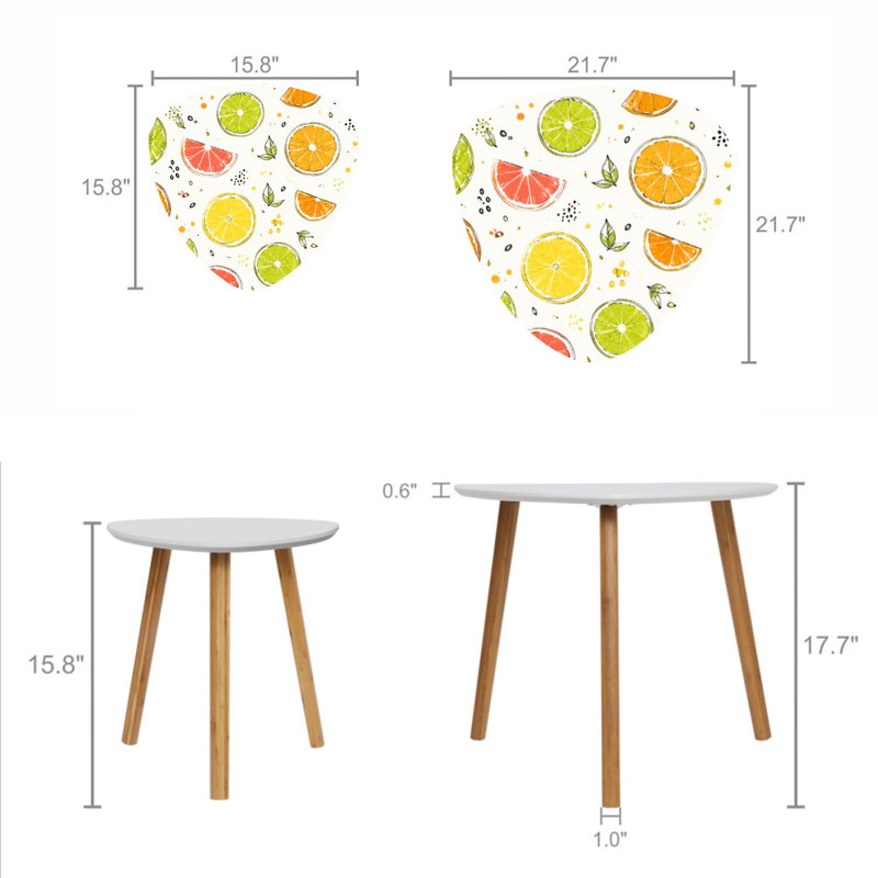 Ensemble de 2 tables basses gigognes Triangle