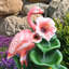 Fontaine flamant rose en résine 18,5 po