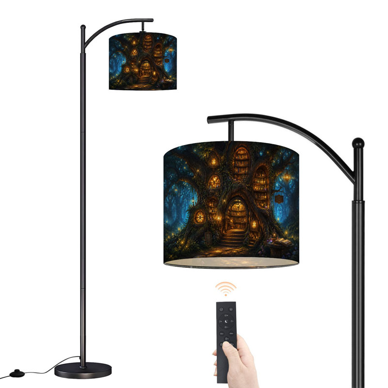 Lampe sur pied à arc avec abat-jour réglable Bibliothèque Magical Forest