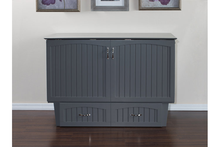 Graham Queen Solid Wood Storage Murphy Bed with Mattress