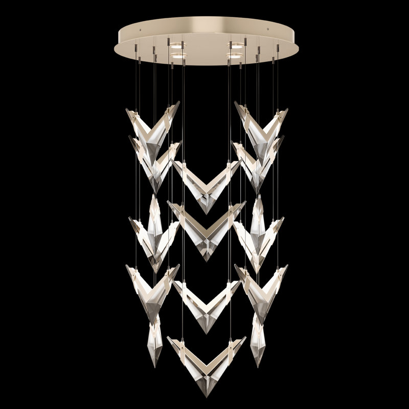 Blade 32 - Light LED Unique/Statement Pendant, Gold