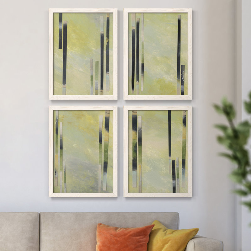 " Neutral Assemblage I " 4 - Pieces, 31.5" H x 47" W x 1.5" D, White