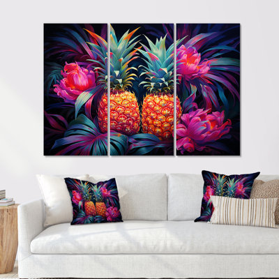 Neon Pinapple Nectar - Pineapples Wall Decor Set