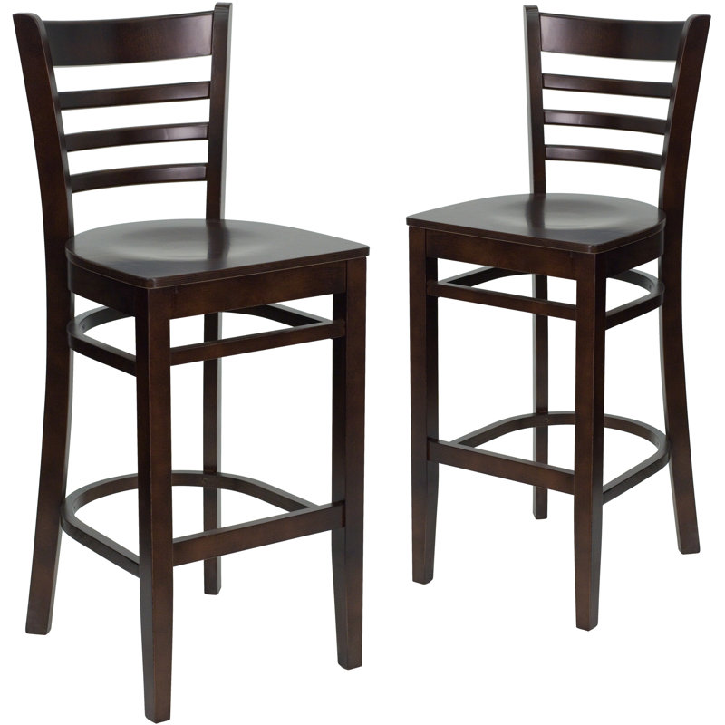 Statice Dahlia 30" Bar Stool, Walnut
