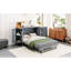 Lit double gris avec capacité de rangement dissimulée. Matelas pliable pour une utilisation dans l'espace. Décoration gracieuse. Espaces latéraux intégrés. Et Scratch-. Choisissez entre blanc et gris.  42 po de hauteur. Non