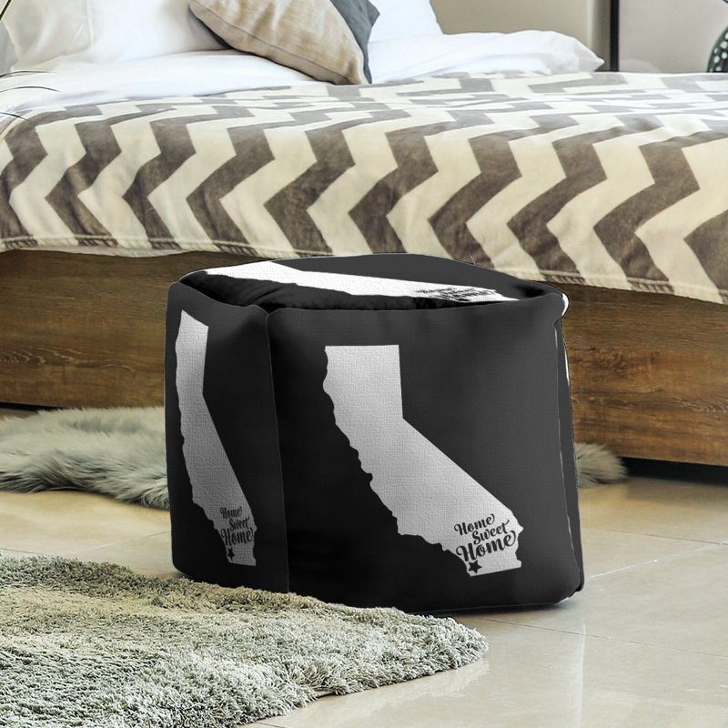 Repose-pieds cube san diego home, Noir