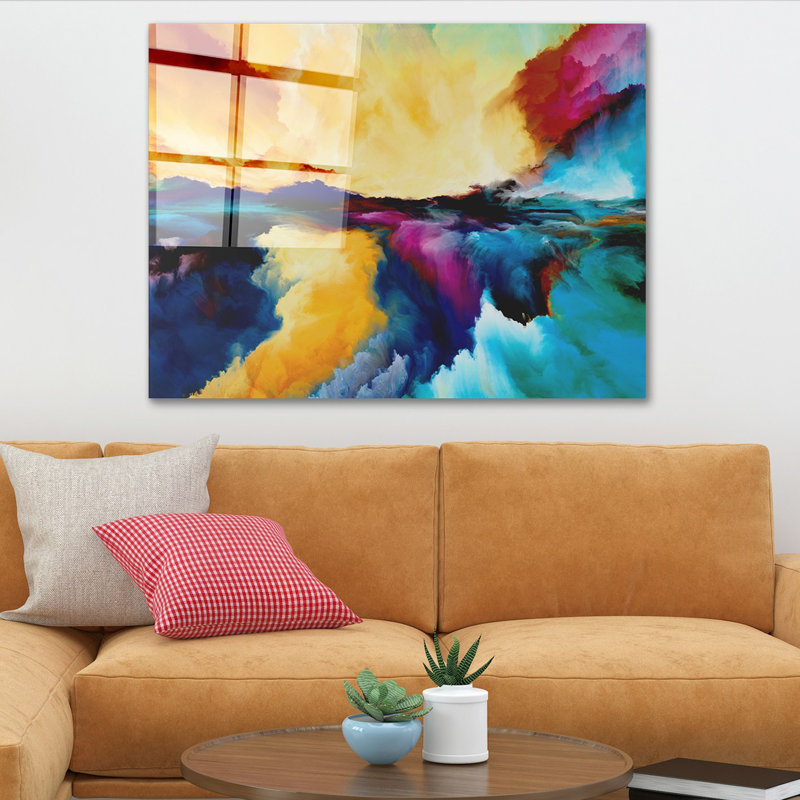 Élégante peinture décorative en verre trempé de 19,7 po x 27,6 po | 100% verre trempé, épaisseur: 0,16 pouce | Parfait pour la décoration intérieure, le salon et le bureau | Superbe œuvre d'art avec une esthétique moderne