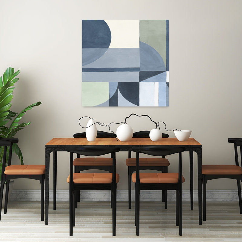 «Geometric Harmony In Soft Hues I», art mural abstrait contemporain, 32" H x 32" W