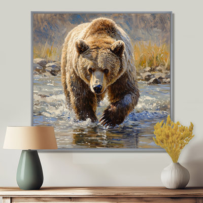 Gennavive Grizzly By The River In Canada - Bear Large Wall Art