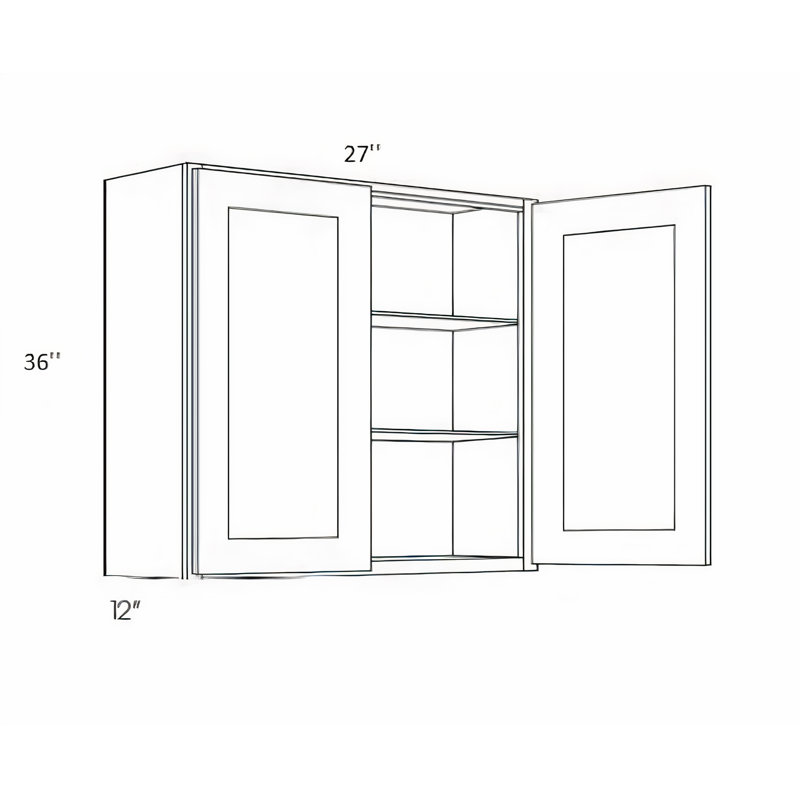 27"W x 36"H x12"D Ready-to-Assemble Kitchen Wall Cabinet in Light Grey Shaker