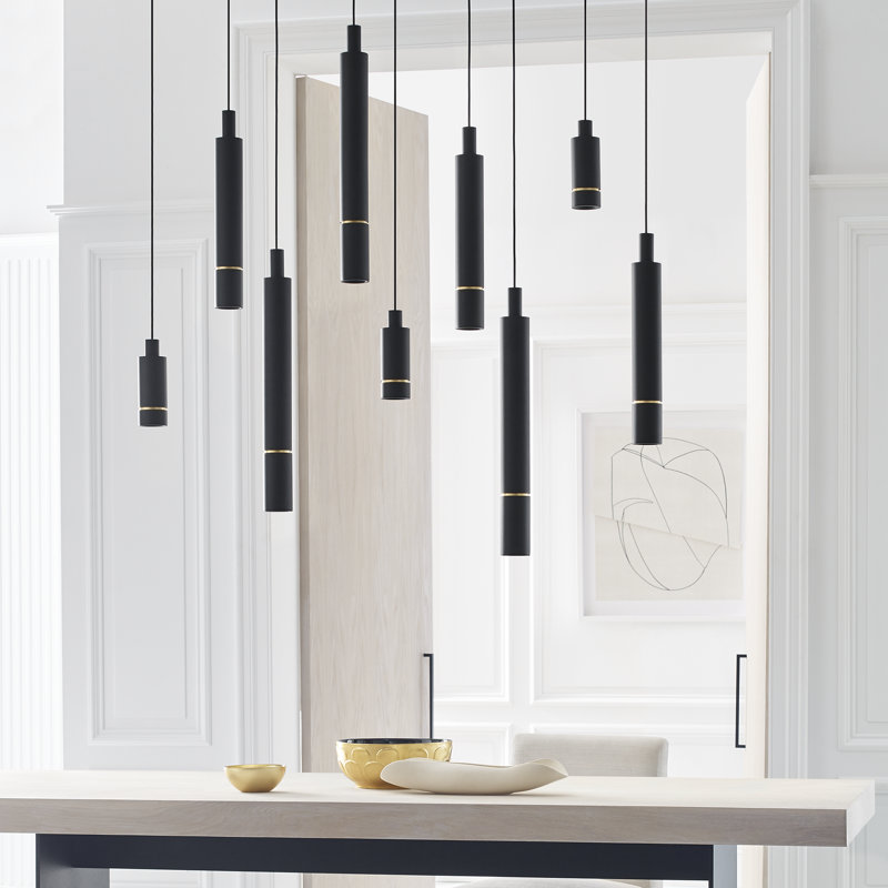 Sottile 1 - Light LED Pendant, 21" H x 3" W x 3" D, Natural Brass