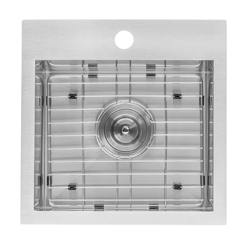 Tirana 15" L x 15" W Drop-In Bar Sink, StainlessSteel, 15" L x 15" W