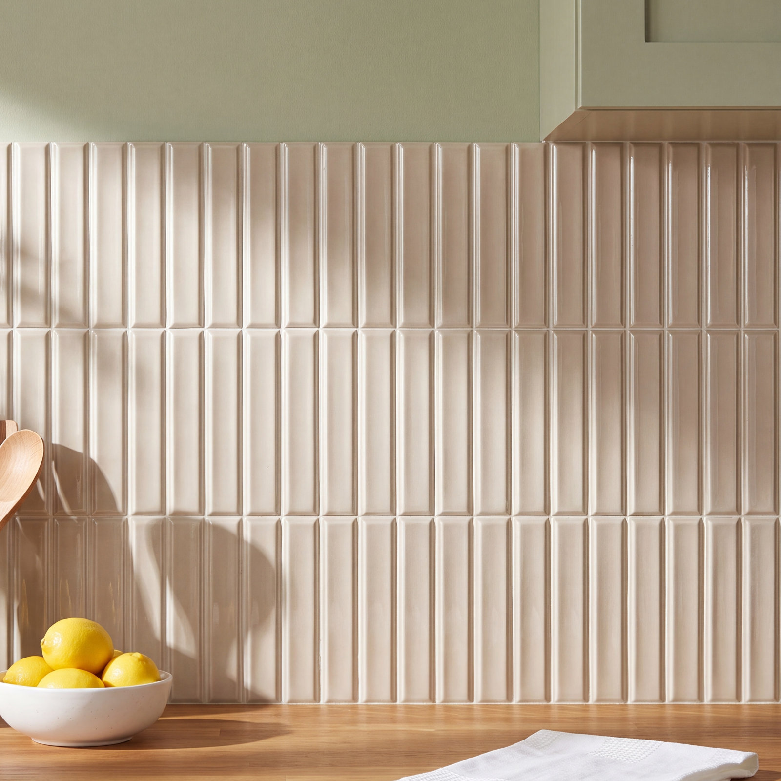Love Bars 5" x 10" Matte Tile, Sand