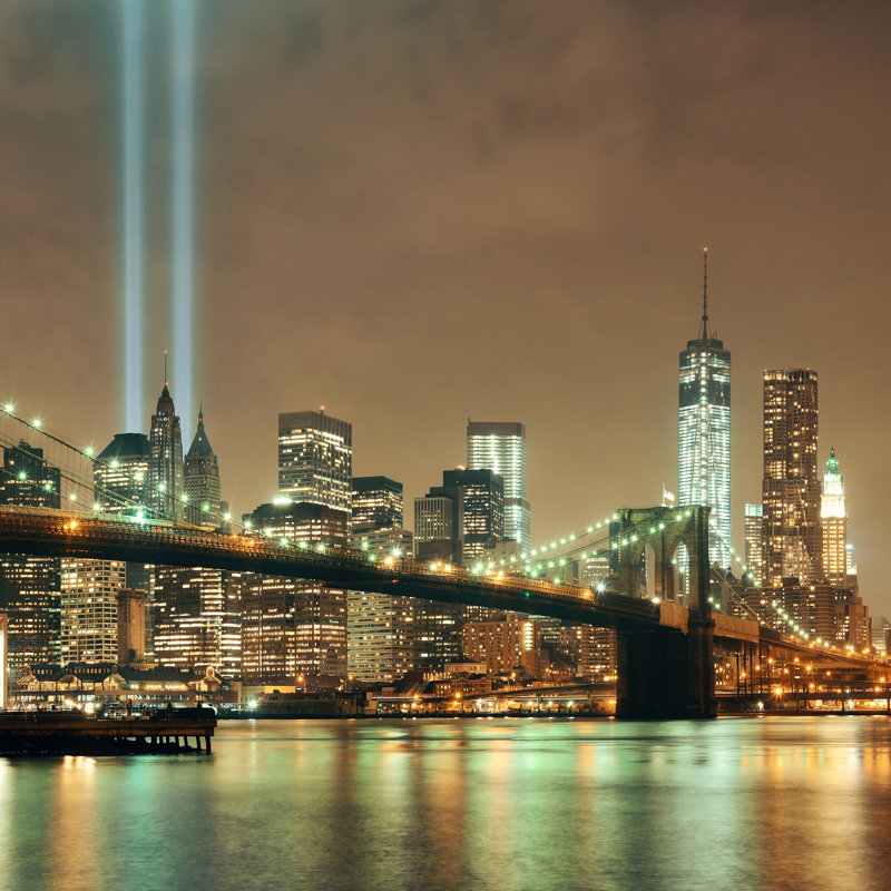 Ginnie New York City Night by Rabbit75_ist - Wrapped Canvas Print, 30cm H x 30cm W x 3.8cm D