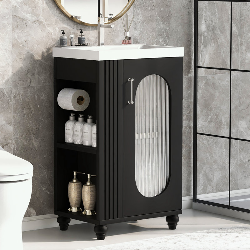 Raghidah Bathroom Cabinet, Black