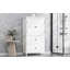 Armoire de rangement pour salle de bain en panneau de fibres à densité moyenne avec 2 portes, tiroirs et tablette réglable-2115514622