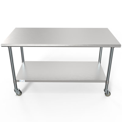Adjustable Height Stainless Steel Top Workbench