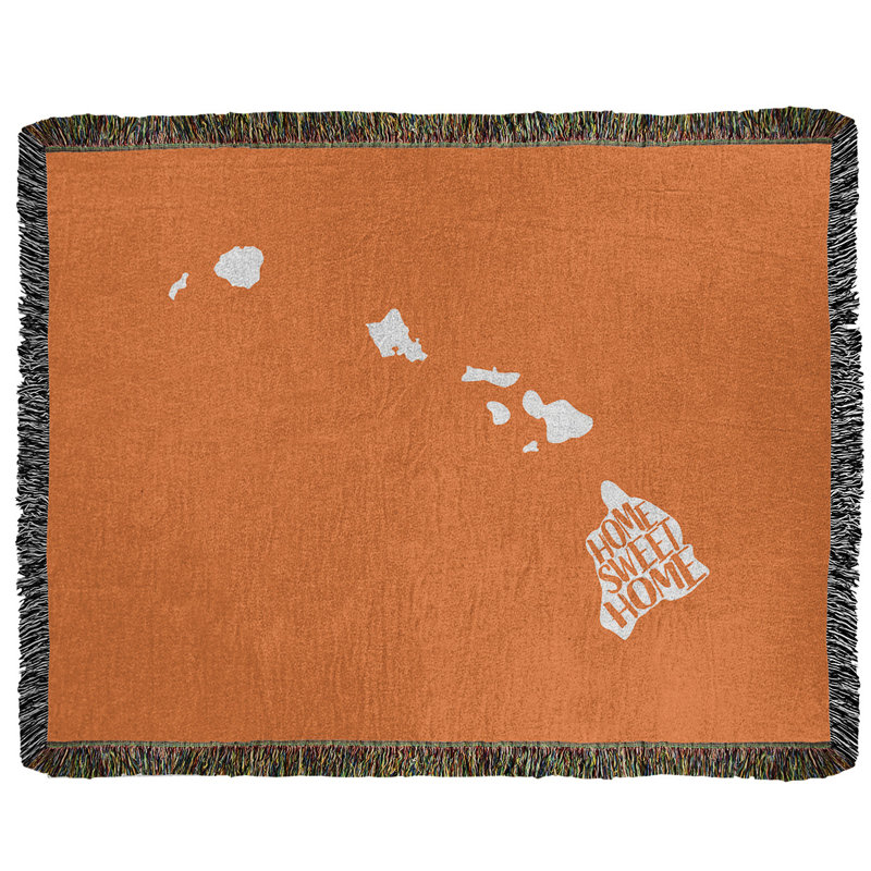 Jeté en coton tissé doux hawaii, l 60 po x L 80 po, Orange
