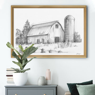 Étude de grange noire et blanche - reproduction de cadre photo