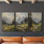 Lanscape Study Series CII - Ensemble de 3 toiles tendues avec châssis - Prêt à être accroché-1575551765