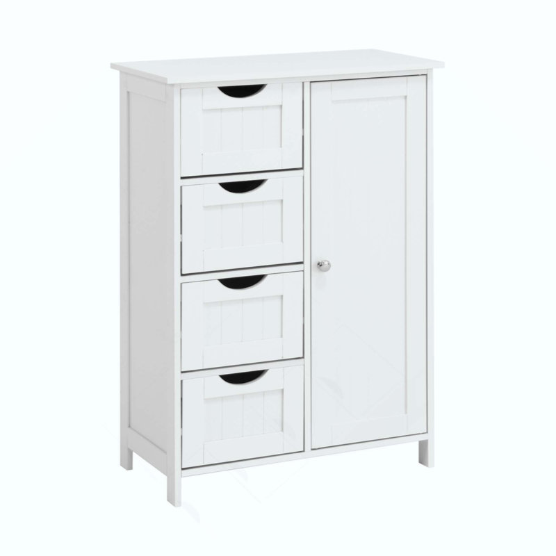 Bathroom Storage Cabinet, Floor Cabinet With Adjustable Shelf And Drawers