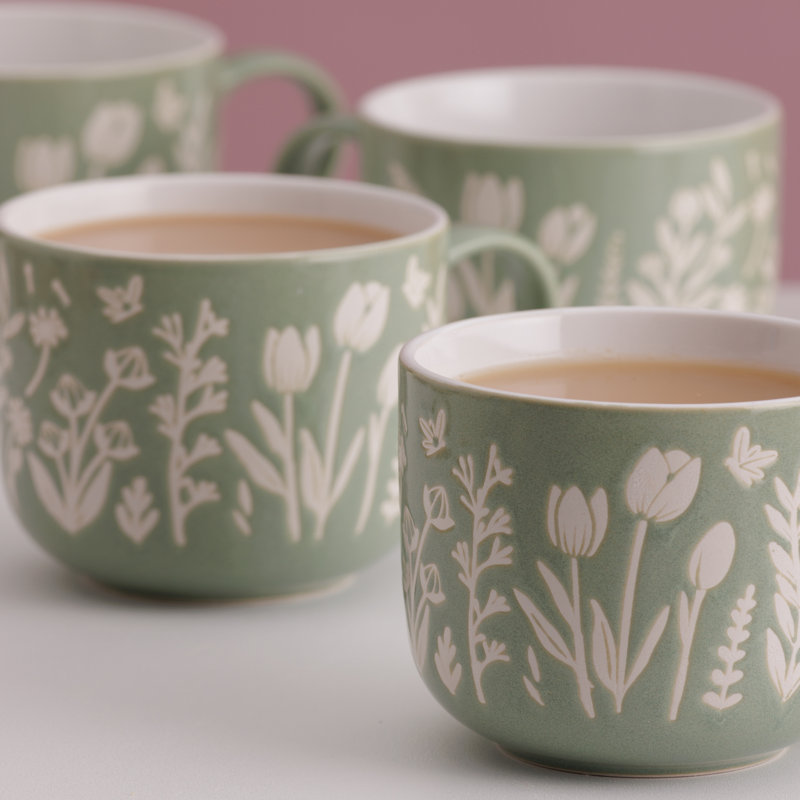 Ensemble de 4 tasses à tulipes In The Meadow, Vert