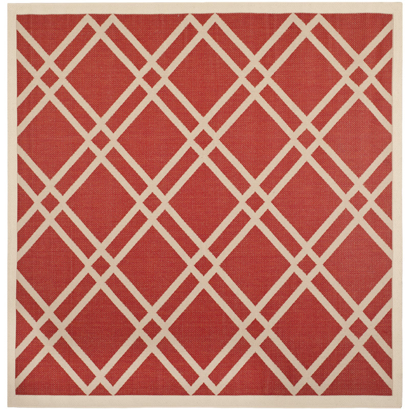 Hansotto Performance Geometric Indoor/Outdoor Area Rug, Square 7'1"