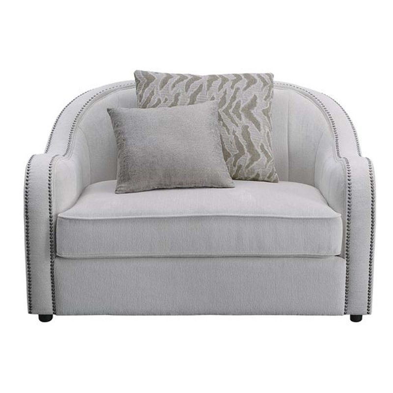 Chaise Mahler avec 2 coussins en lin beige
