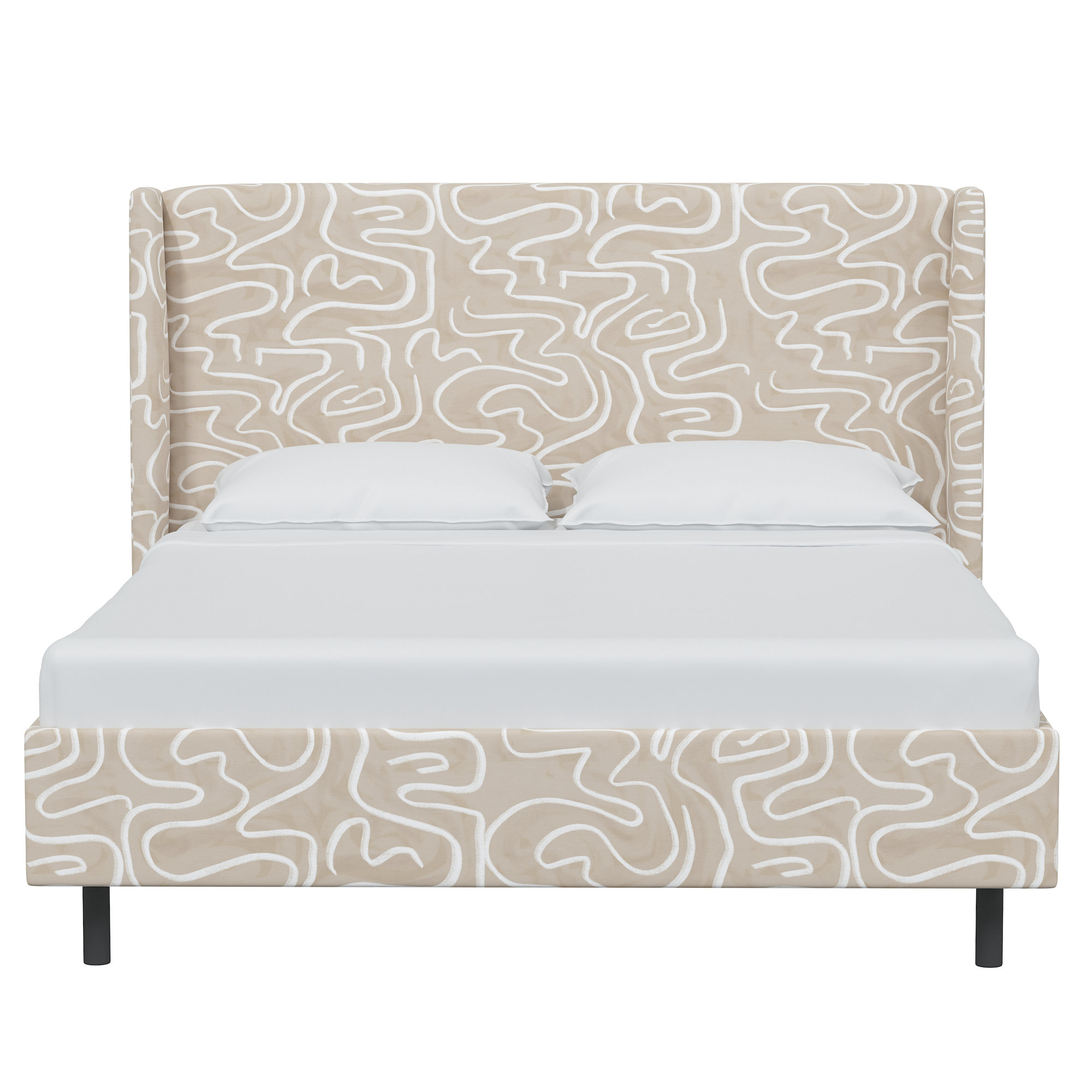 Laurel Upholstered Wingback Bed, Full