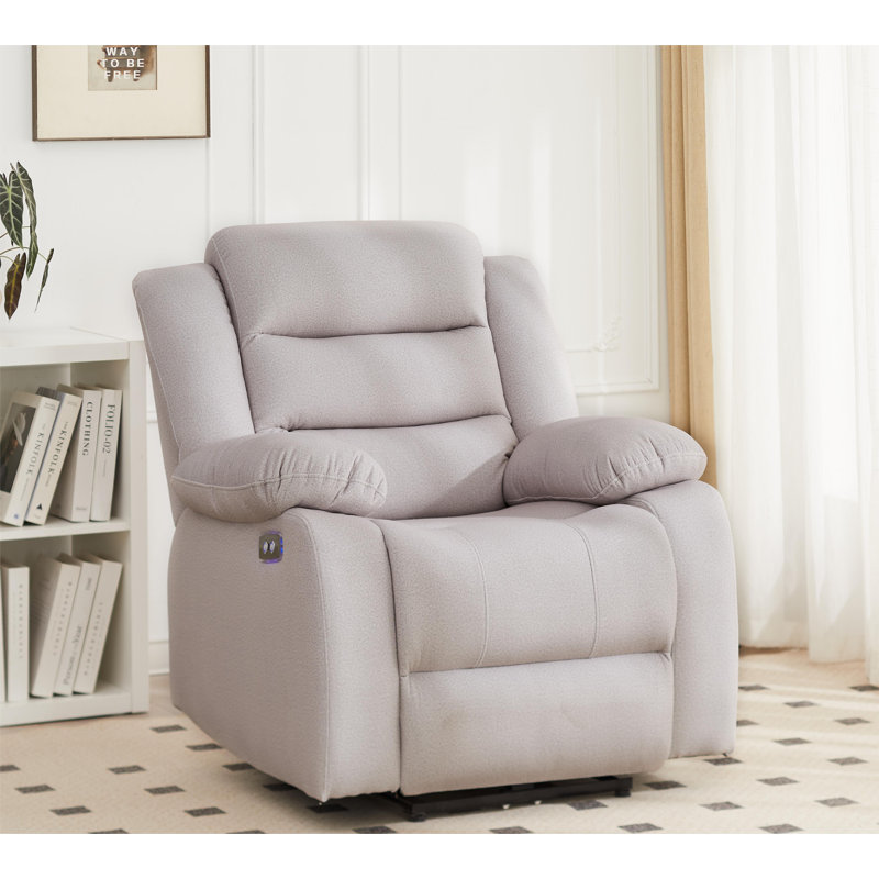 Fauteuil inclinable électrique rembourré, Microfibre grise