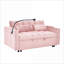 Canapé-lit | Velours moderne convertible réglable 55,5 pouces pour petits dortoirs | Rose bébé | Bois massif-1157512439