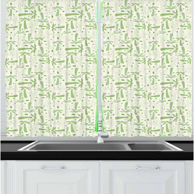 Floral Tailored Kitchen Curtain