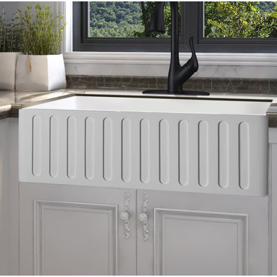 Roine Series 30'' L Single Bowl Solid Surface Kitchen Sink