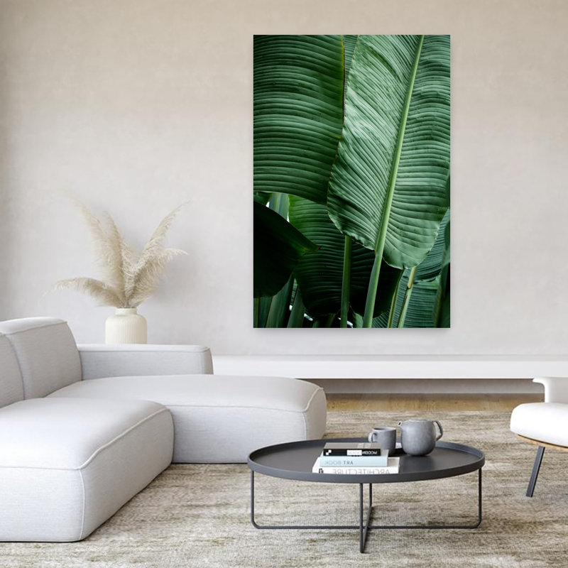 Art contemporain contemporain abstrait palmier, H 60 po x l 40 po