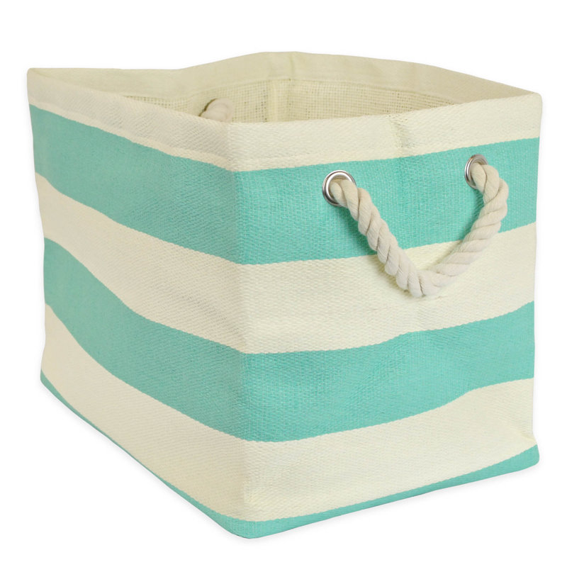 Cube ou bac en tissu Haines, H 12 po x l 12 po x P 17 po, Aigue-marine