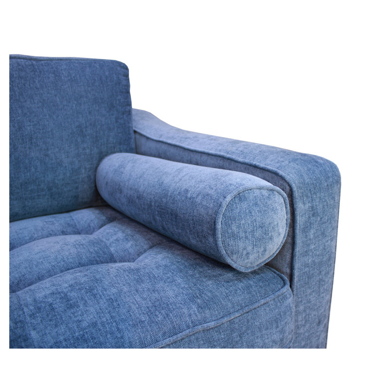 Canapé Anderson 90" capitonné bleu denim