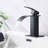 Matte Black Waterfall Spout Bathroom Faucet, Single Handle, Stainless Steel Chic Faucet With And-121767860