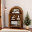 Armoire en bois massif sculpté à la main avec tablette ouverte et 2 portes UnaNoxa