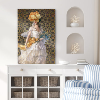 Portraits classiques altérés Idea4Wall, impression murale, beaux-arts, robe de mariée classique, fleur, femme, nature, gens, illustrations, Pop Art, élément décoratif bohémien chic pour le salon, la chambre à coucher, le bureau