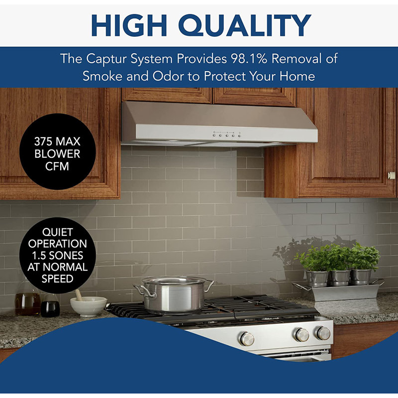 Broan 30" Stainless Steel Convertible Under Cabinet Range Hood with LED Lights