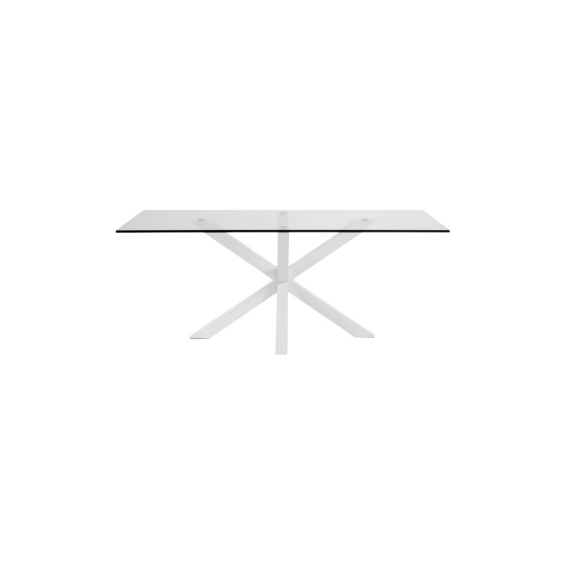 Arya Glass Dining Table, Brown, 79" L x 39" W