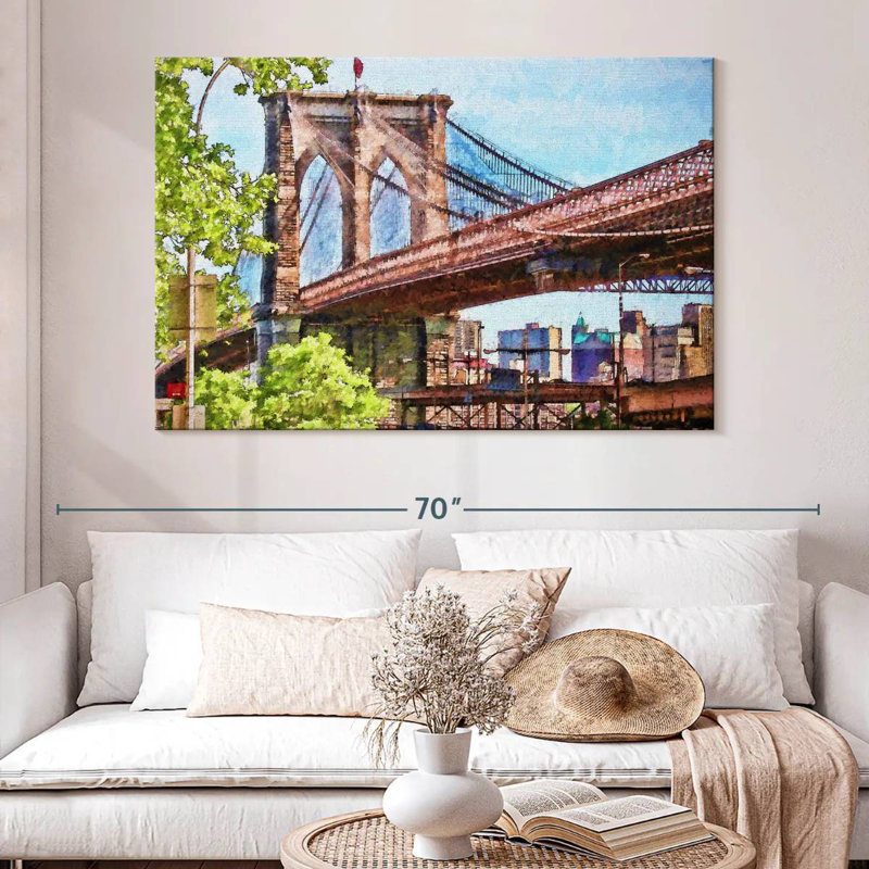 Rorry Brooklyn Bridge Calm Skyline, 34" H x 51" W
