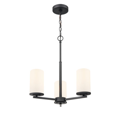 Verlana 19" 3-Light Chandelier - Matte Black