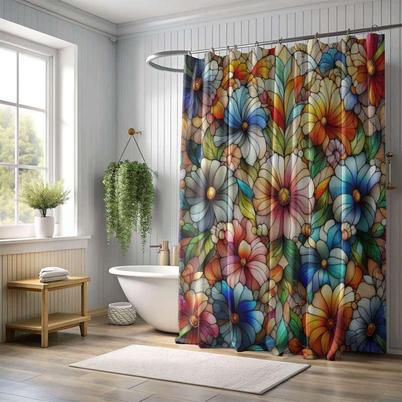 Rideau de douche standard 1 pièce, H 74 po x l 71 po