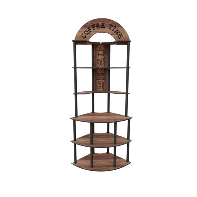 Élégant support à café avec pieds en bois, couleur noyer, 31,1 po x 17,7 po x 15,7 po | Fabrication 100% MDF durable | Parfait pour le salon et le vestibule, design moderne et grande surface