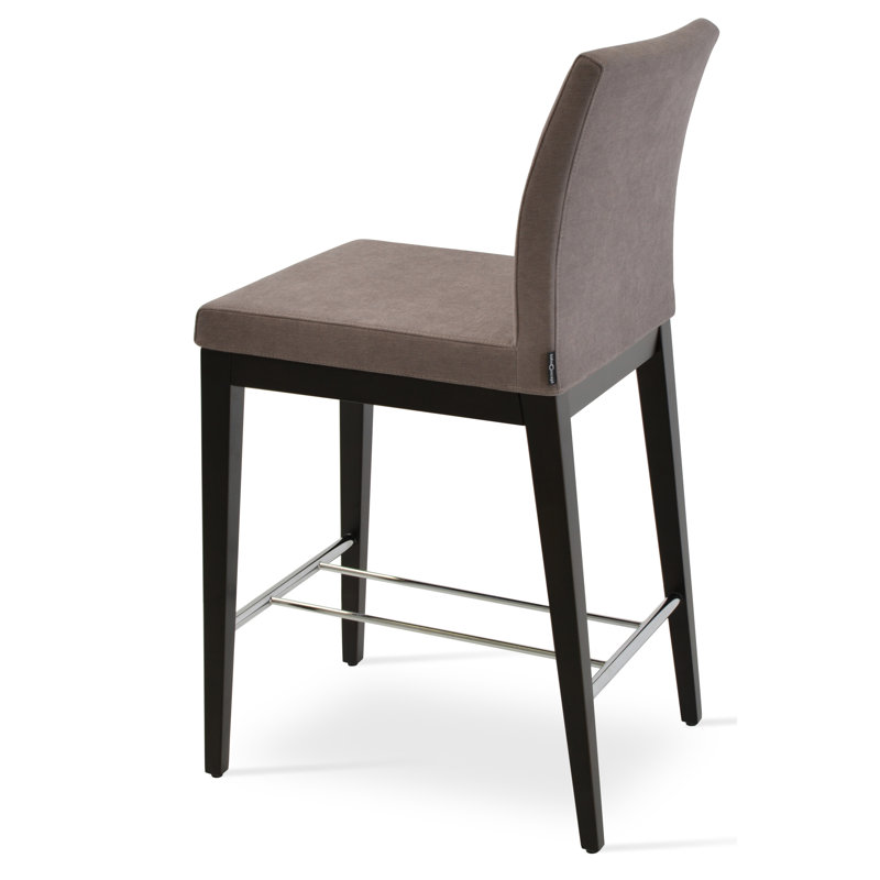 Tabouret de bar Aria, Tissu moka, Wengé