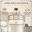 Lustre tambour 3 lumières noir pour salle à manger