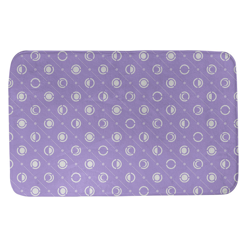 Noira Gothard Two Colour Moon Phases Bath Mat, 21" W x 34" L, Purple/Ivory