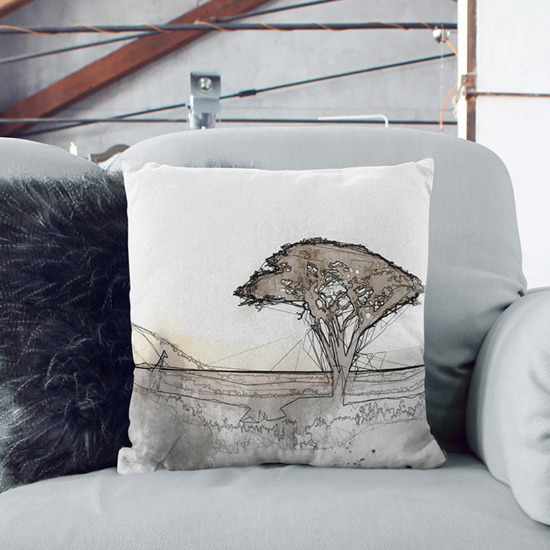 Abstract Square Cushion, Black, 55cm H x 55cm W x 20cm D