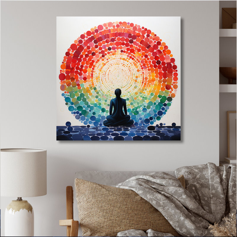«Colorful Meditation Harmony of Mind» - impression, H 24 po x l 24 po x P 1 po, Toile tendue